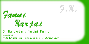 fanni marjai business card